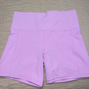 athleta rose pink biker shorts with pockets!